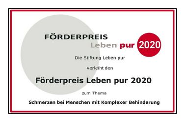 Urkunde Förderpreis Leben pur 2020
