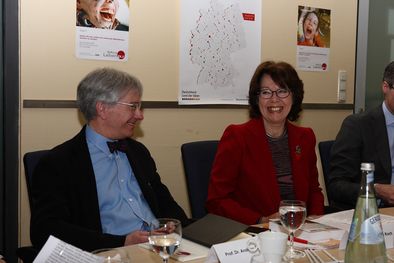 Pressegespräch - Prof. Andreas Fröhlich, Mentor der Stiftung Leben pur, und Dr. Marianne Koch, Schirmherrin der Tagung